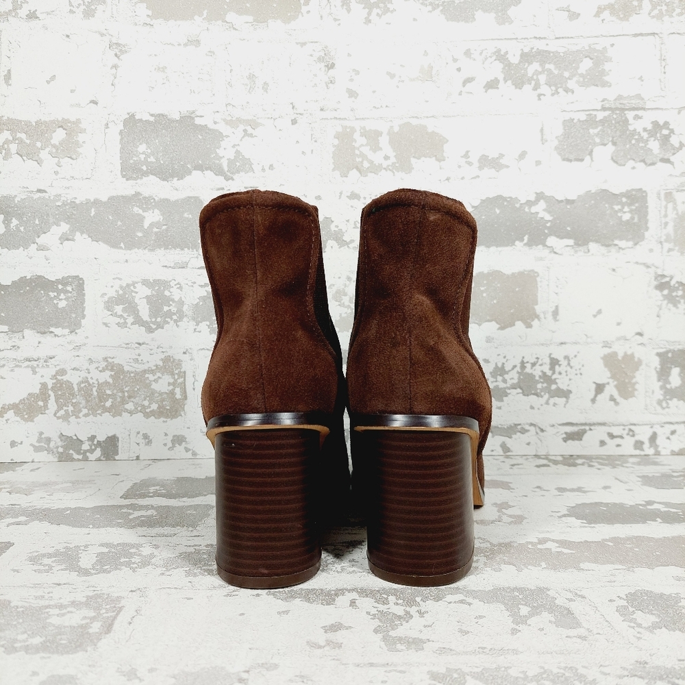 NEW Splendid Women's Marika Block Heel Suede Booties In Brown O149 - Picture 6 of 12